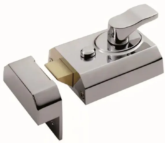 Carlisle Brass 40mm Deadlocking Rim Cylinder Nightlatch Polished Chrome Blister Pack