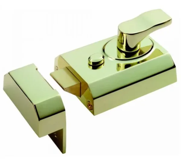 Carlisle Brass 60mm Complete Contract Rim Cylinder Nightlatch Electro Brassed