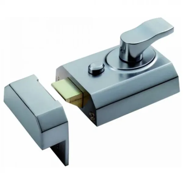 Carlisle Brass 60mm Complete Contract Rim Cylinder Nightlatch Satin Chrome