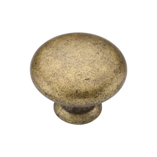 Classic Round Knob 035mm Distressed Brass finish