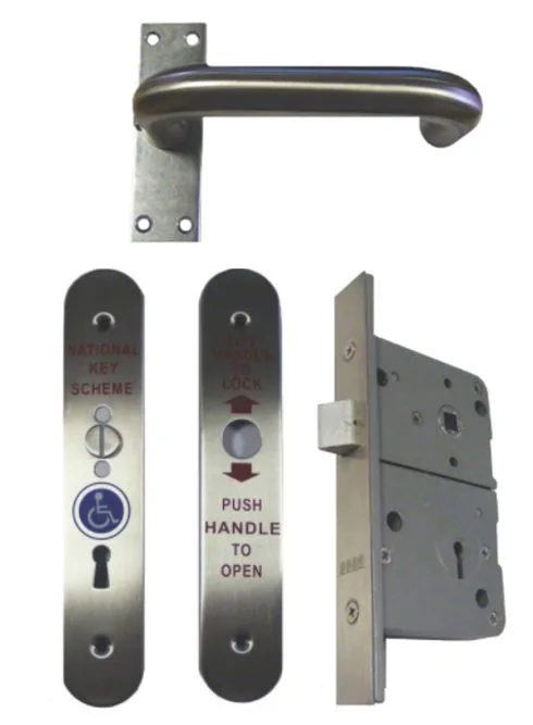 Disabled Toilet Radar Lock Set Left Hand Satin Stainless Steel