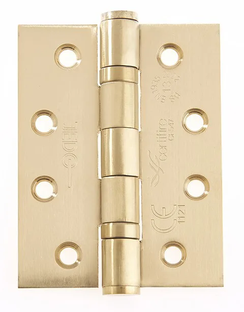 Frelan Burlington 102mm x 76mm Stainless Steel Grade 13 Ball Bearing Hinge Satin Brass