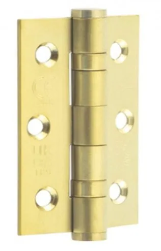 Frelan Burlington 76mm x 50mm Stainless Steel Grade 7 Ball Bearing Hinge Satin Brass