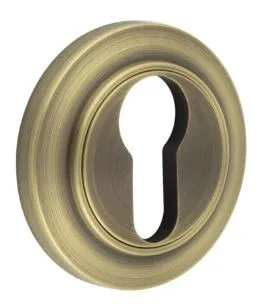 Frelan Burlington Chamfered Rose Euro Profile Escutcheon Antique Brass