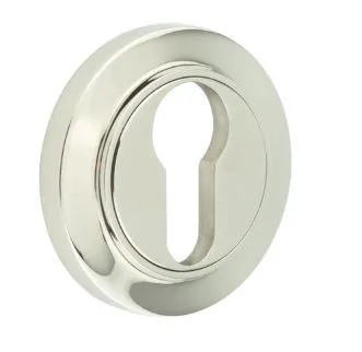 Frelan Burlington Chamfered Rose Euro Profile Escutcheon Polished Nickel