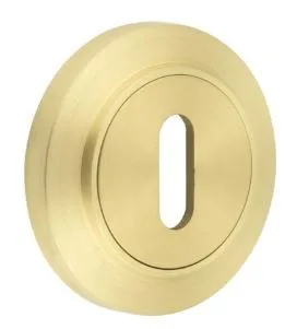 Frelan Burlington Chamfered Rose Key Profile Escutcheon Satin Brass