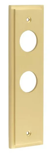 Frelan Burlington Din Bathroom Lever Backplate Satin Brass