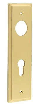 Frelan Burlington Din Euro Lever Backplate Satin Brass