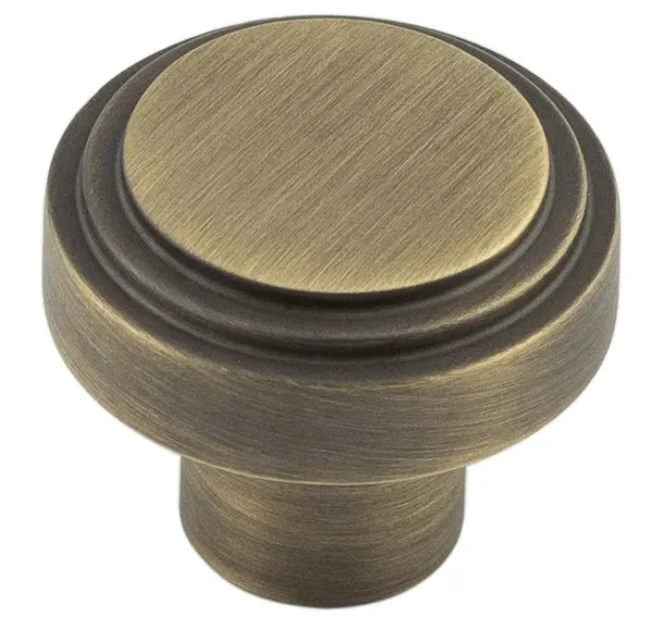 Frelan Hoxton Cropley Cabinet knob 30mm Dia. Antique Brass