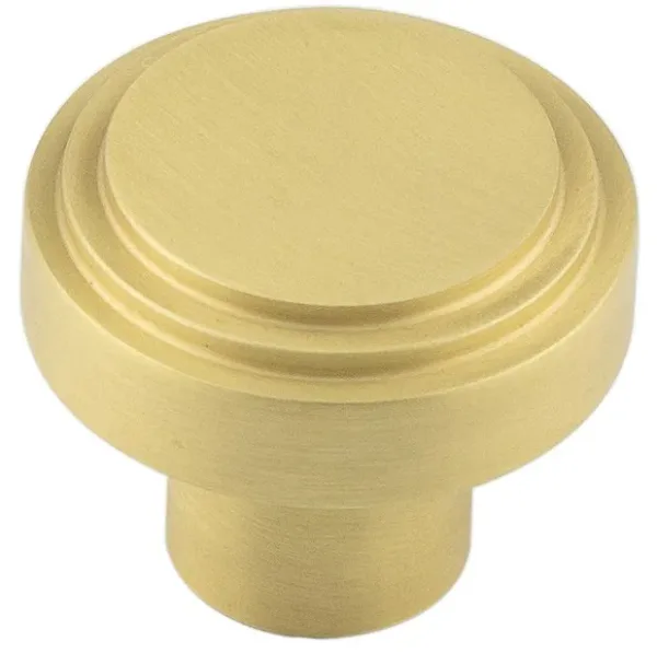 Frelan Hoxton Cropley Cabinet knob 30mm Dia. Satin Brass