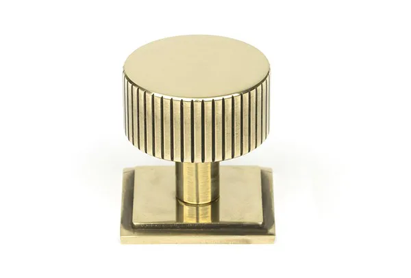 From The Anvil Aged Brass Judd Cabinet Knob 32mm (Square)