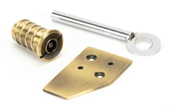 From The Anvil Aged Brass Key-Flush Sash Stop