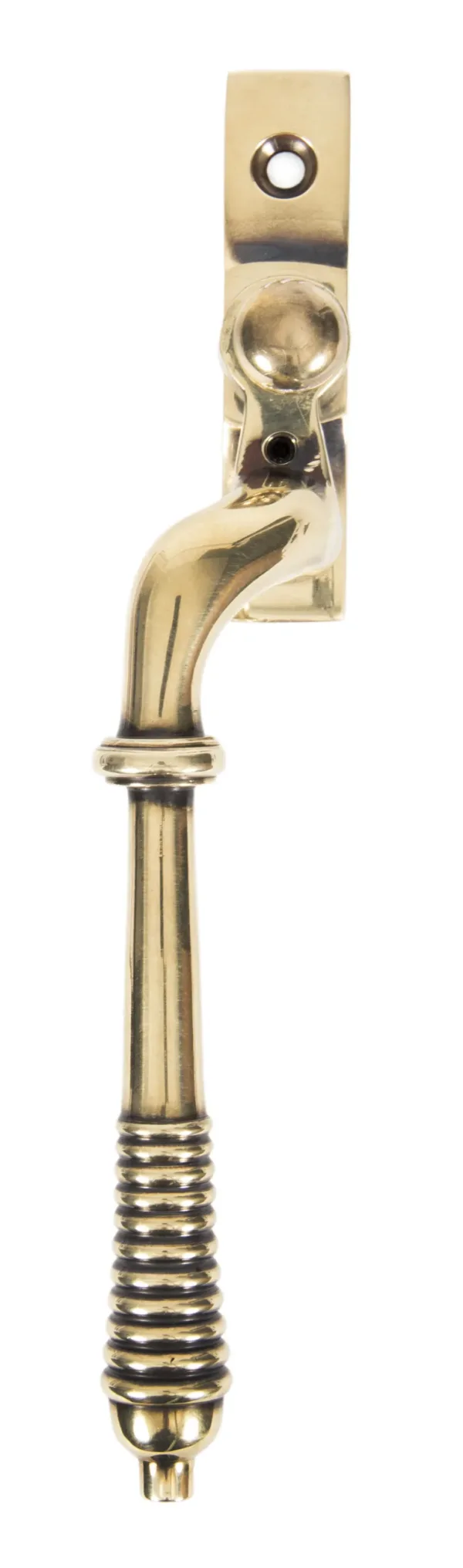 From The Anvil Aged Brass Reeded Espag Left Hand Fastener