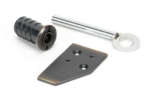 From The Anvil Aged Bronze Key-Flush Sash Stop