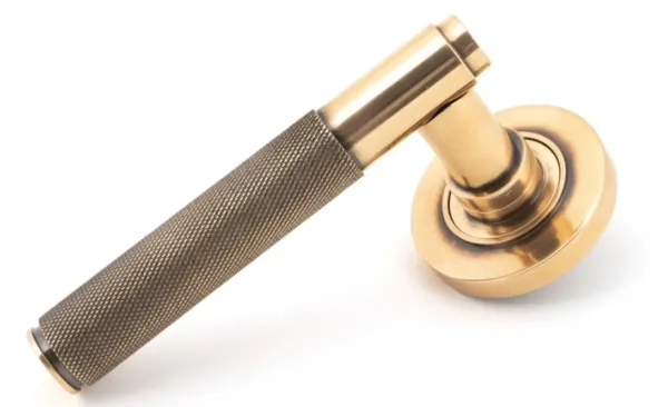 From The Anvil Brompton Lever On Plain Round Rose Polished Bronze