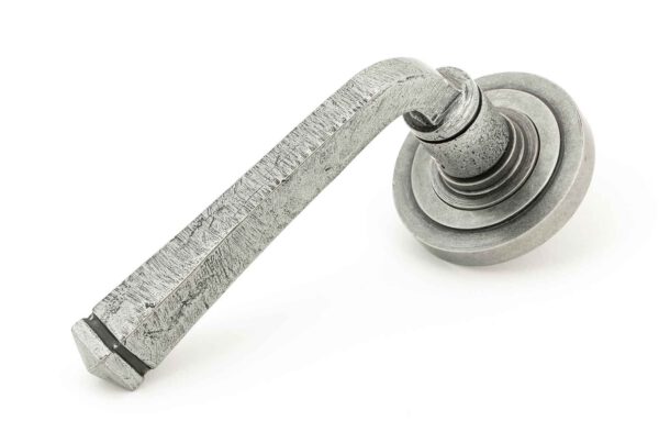 From The Anvil Pewter Avon Round Lever on Rose Set (Art Deco)