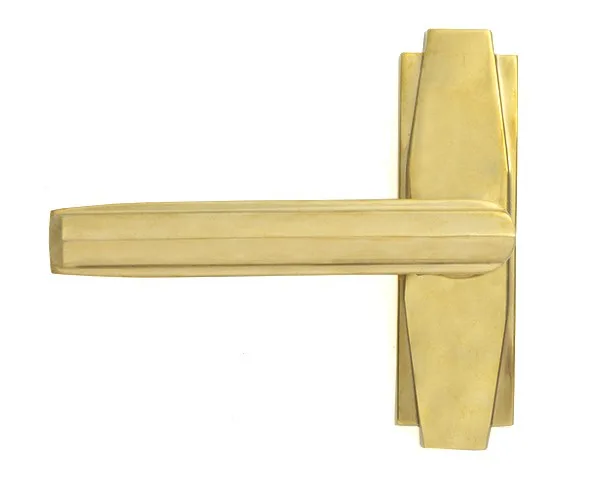 From The Anvil Polished Brass Art Deco Lever on Rose Set