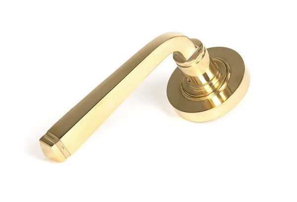 From The Anvil Polished Brass Avon Round Lever on Rose Set (Plain)