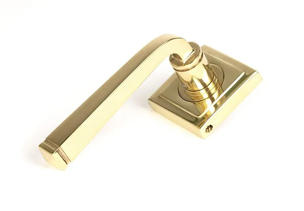 From The Anvil Polished Brass Avon Round Lever on Rose Set Unsprung (Square)