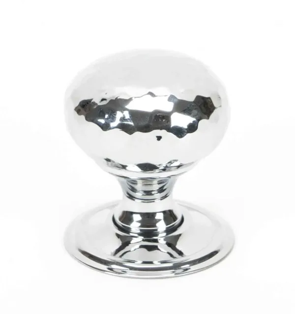 From The Anvil Polished Chrome Hammered Mushroom Cabinet Knob 32mm