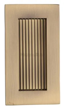 Heritage Brass 105mm x 58mm Reeded Rectangular Flush Pull Antique Brass