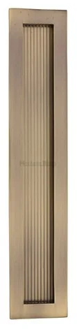 Heritage Brass 300mm x 58mm Reeded Rectangular Flush Pull Antique Brass