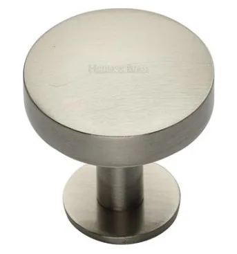 Heritage Brass 32mm Domed Disk Cabinet Knob With Rose Satin Nickel