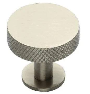 Heritage Brass 32mm Knurled Disk Cabinet Knob With Rose Satin Nickel