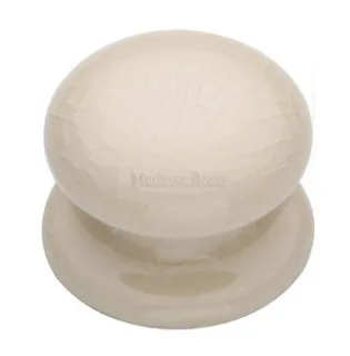 Heritage Brass 32mm Porcelain Round Cabinet Knob Cream Crackle