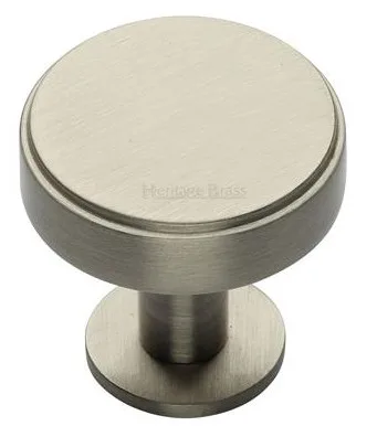 Heritage Brass 32mm Stepped Disk Cabinet Knob With Rose Satin Nickel