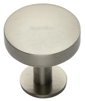 Heritage Brass 38mm Domed Disk Cabinet Knob With Rose Satin Nickel