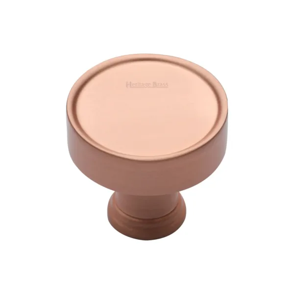 Heritage Brass Cabinet Knob Florence Design 32mm Satin Rose Gold finish