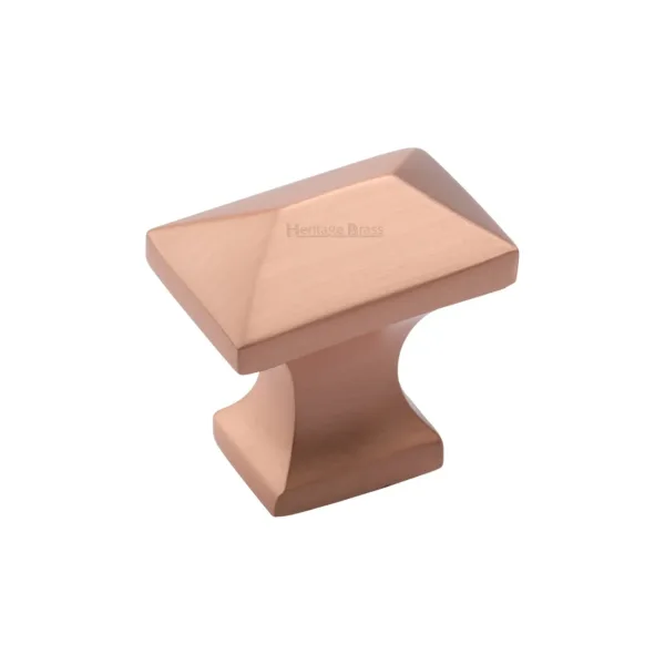 Heritage Brass Cabinet Knob Pyramid Design 35mm Satin Rose Gold Finish