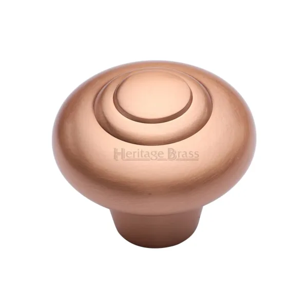 Heritage Brass Cabinet Knob Round Bead Design 38mm Satin Rose Gold finish