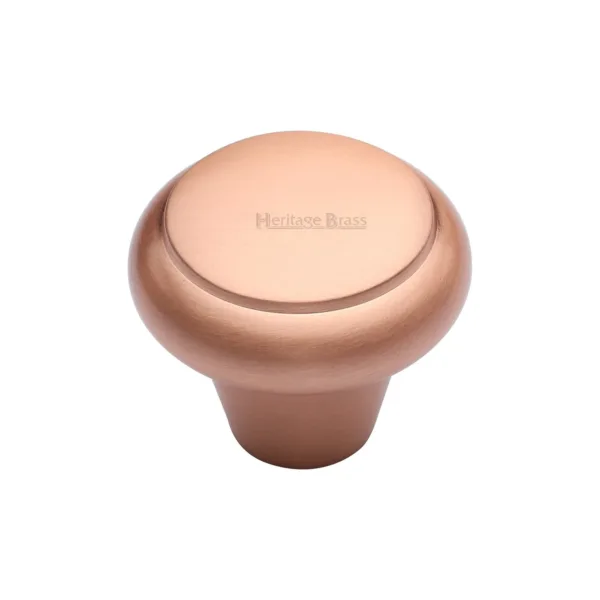 Heritage Brass Cabinet Knob Round Edge Design 38mm Satin Rose Gold finish