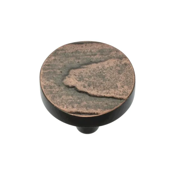 Heritage Brass Cabinet Knob Round Pine Design 32mm Aged Copper finish