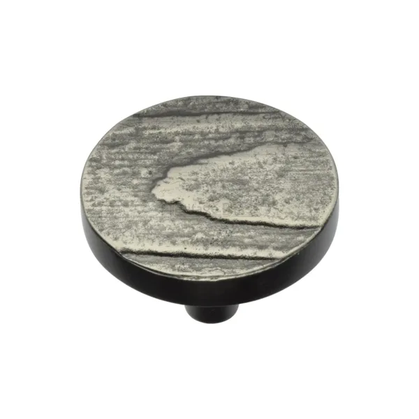 Heritage Brass Cabinet Knob Round Pine Design 38mm Aged Nickel finish