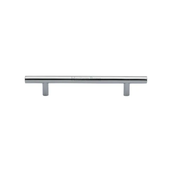 Heritage Brass Cabinet Pull Bar Design 128mm CTC Polished Chrome Finish