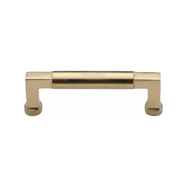 Heritage Brass Cabinet Pull Bauhaus Design 101mm CTC Satin Brass Finish