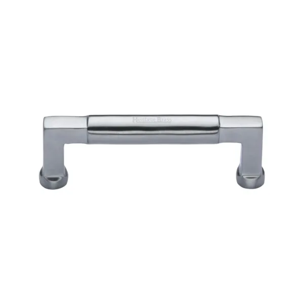 Heritage Brass Cabinet Pull Bauhaus Design 101mm CTC Satin Chrome Finish