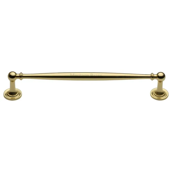 Heritage Brass Cabinet Pull Colonial Design 203mm CTC Polished Brass Finish