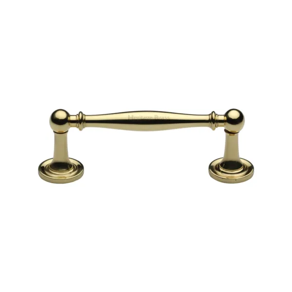 Heritage Brass Cabinet Pull Colonial Design 96mm CTC Polished Brass Finish