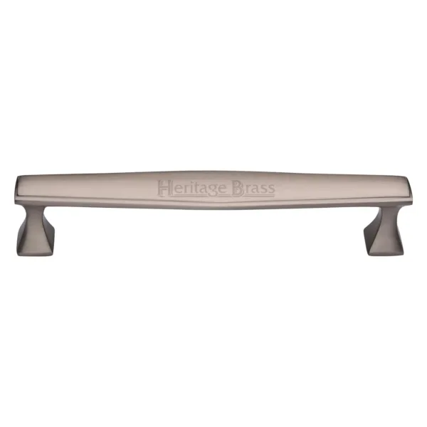 Heritage Brass Cabinet Pull Deco Design 203mm CTC Satin Nickel Finish