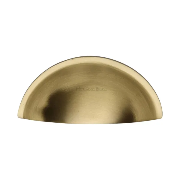 Heritage Brass Drawer Pull Half Moon Design 57mm CTC Satin Brass Finish