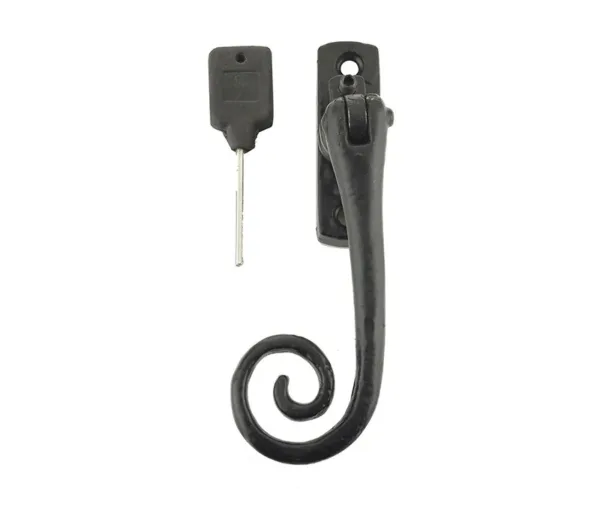 Jedo Curly Tail Left Hand Window Espag Fasteners Black Antique