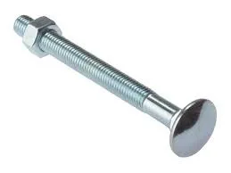 M10 x 60mm Dome Head Carriage Bolts c/w 1 Nut Zinc Plated