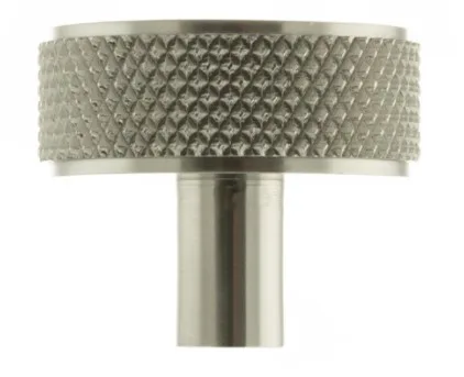 Millhouse Brass Hargreaves Disc Knurled Cabinet Knob Concealed Fix Satin Nickel