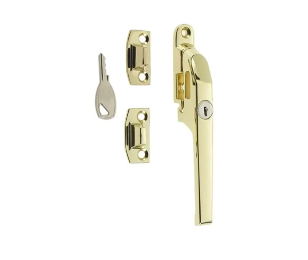 Jedo Modern Locking Casement Fastener Polished Brass