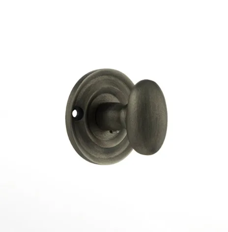 Old English Oval Bathroom Turn & Release Matt Gun Metal