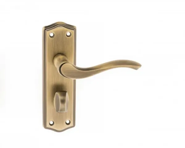 Old English Warwick Bathroom Lever Handles Matt Antique Brass